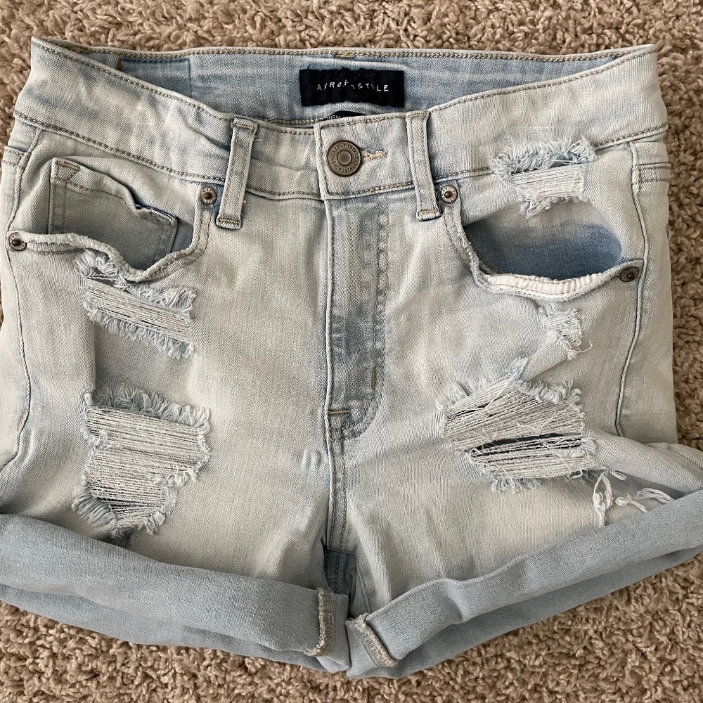 Juniors Aeropostale High Rise Midi Jean Shorts Size 6